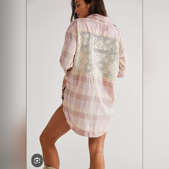 We The Free Tops - Free People We The Free Plaid Crotchet Button Down Size Small